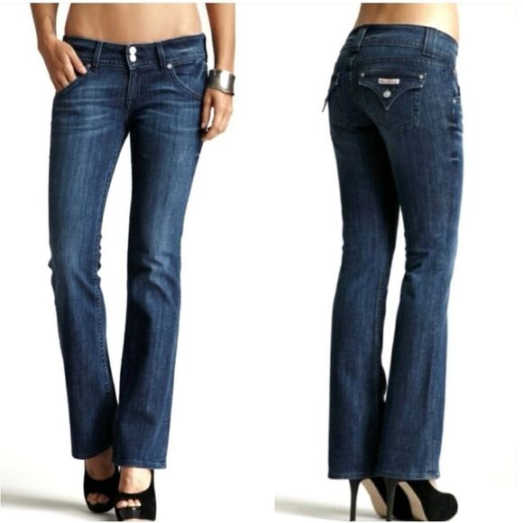 Y2K Hudson Signature Flap pockets low-rise Boot cut jeans size 28 petite length! - Picture 1 of 11